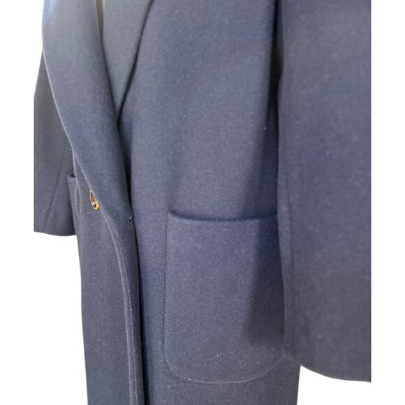 Donnybrook Womens Wool Coat 10P Navy Blue Double-Breasted Long Jacket Pockets - Picture 4 of 14